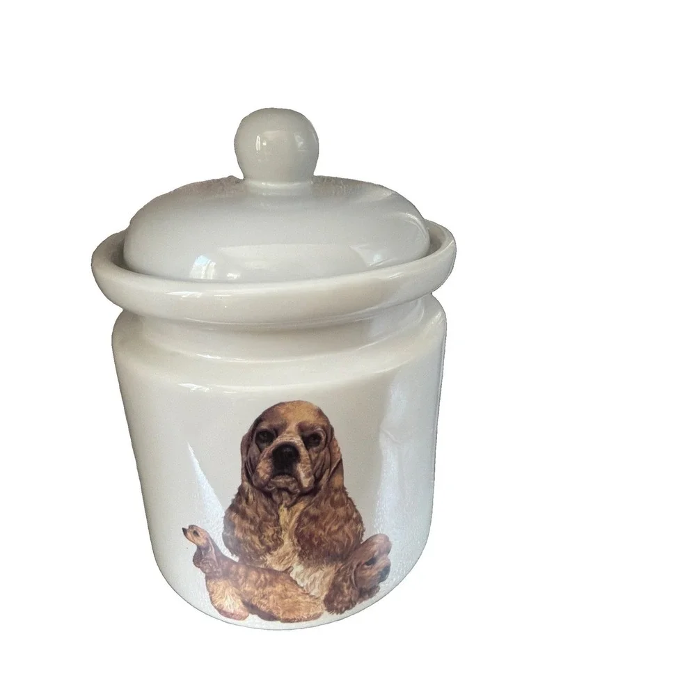 American Cocker Spaniel Treat Jar Buff Approx. 10